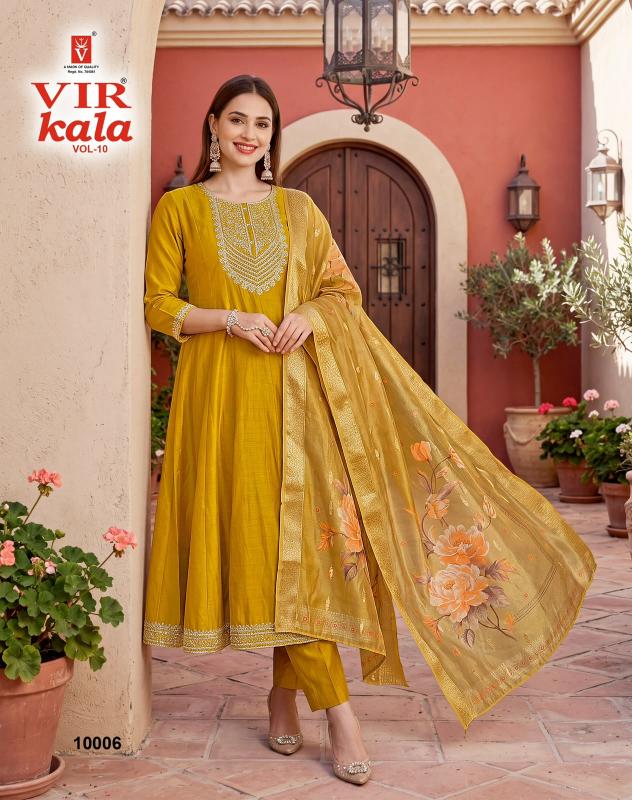 Vir kala vol 10 anarkali kurti wholesaler in ahmedabad
